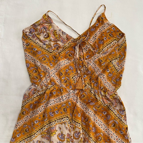 Jaase Wide Leg Bohemian Spaghetti Strap Romper Orange S - Picture 7 of 13